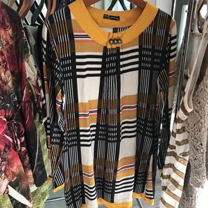 STRIPPED MULTI-COLORED LONG BLOUSE OR SHORT DRESS